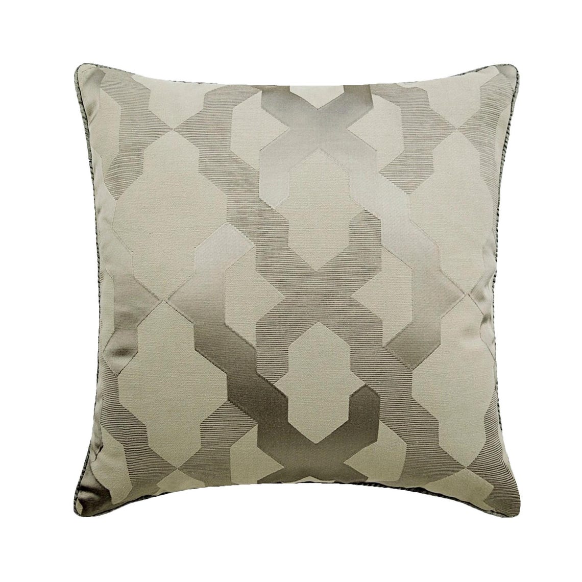 Trellis Shine - Gray Jacquard Silk Decorative Euro Sham