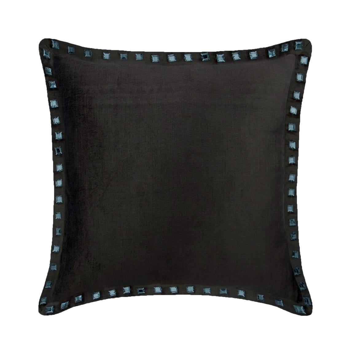 Charcoal Crystal Palace - Charcoal Gray Velvet Throw Pillow Cover