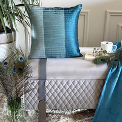 Shades Of Teal - Teal Blue Art Silk Throw Pillow Cover