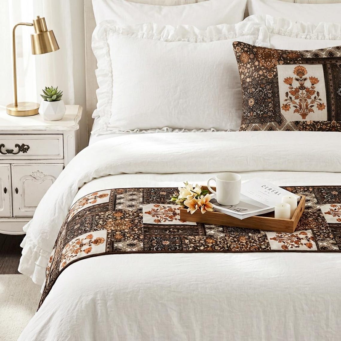 Parisa Decorative Bed Runner and Cushion Cover