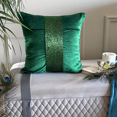 Esmeralda - Green Velvet Throw Pillow Cover