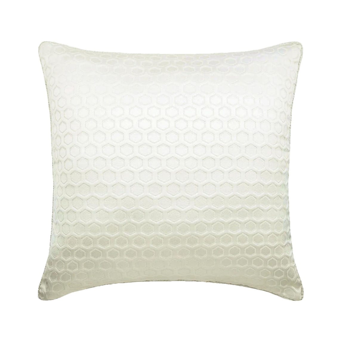 White Beehive - White Jacquard Silk Throw Pillow Cover