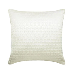 White Beehive - White Jacquard Silk Throw Pillow Cover