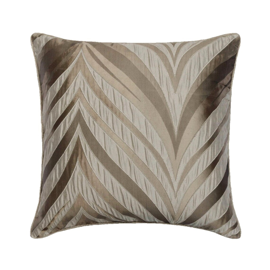 Chevron Folds - Beige Silk Throw Cushion Cover
