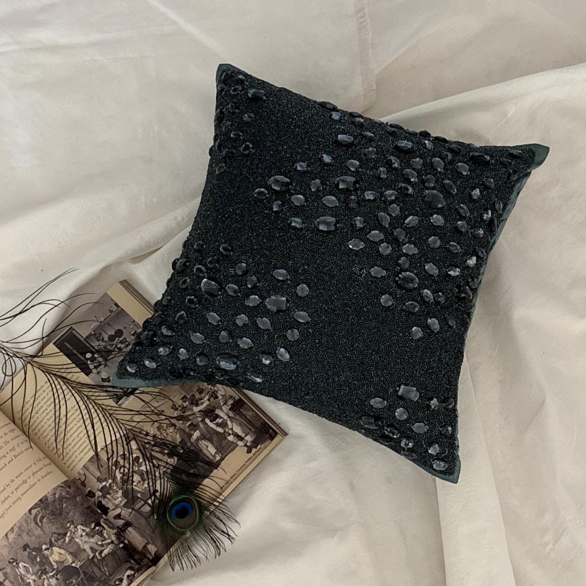 Peacock Jewel Throw Cushion Cover