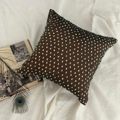 Persian Peacock - Brown Art Silk Decorative Euro Sham
