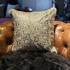 Walk The Wild - Gold Faux Leather Decorative Euro Sham
