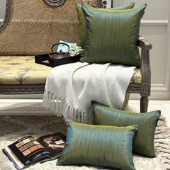 Teal And Yellow Luxury - Teal & Yellow Art Silk Throw Cushion Cover Pack of 2
