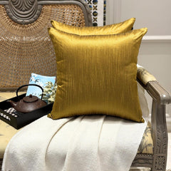 Dark Gold Luxury - Dark Gold Silk Throw Cushion Cover Pack of 2