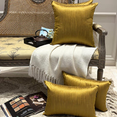 Dark Gold Luxury - Dark Gold Silk Throw Cushion Cover Pack of 2