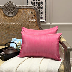 Fuchsia Pink Luxury - Fuchsia Art Silk Throw Cushion Cover Pack of 2