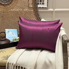Fuchsia Green Luxury - Fuchsia & Green Silk Throw Cushion Cover Pack of 2