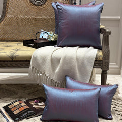 Blue & Red Luxury - Blue & Red Art Silk Throw Cushion Cover Pack of 2