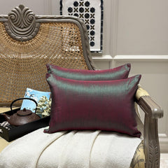 Green Fuchsia Luxury - Green & Fuchsia Silk Throw Cushion Cover Pack of 2