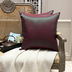 Green Fuchsia Luxury - Green & Fuchsia Silk Throw Cushion Cover Pack of 2