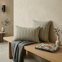 Gray Linen Throw Cushion Cover - Calyra
