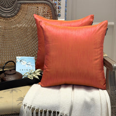 Pink Yellow Luxury - Pink & Yellow Silk Throw Cushion Cover Pack of 2