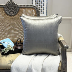 Taupe Gray Luxury Pack of 2 - Taupe Gray Art Silk Throw Cushion Cover