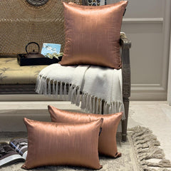 Copper Luxury Pack of 2 - Copper Art Silk Throw Cushion Cover