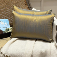 Turquoise Gold Luxury Pack of 2 - Turquoise & Gold Art Silk Throw Cushion Cover