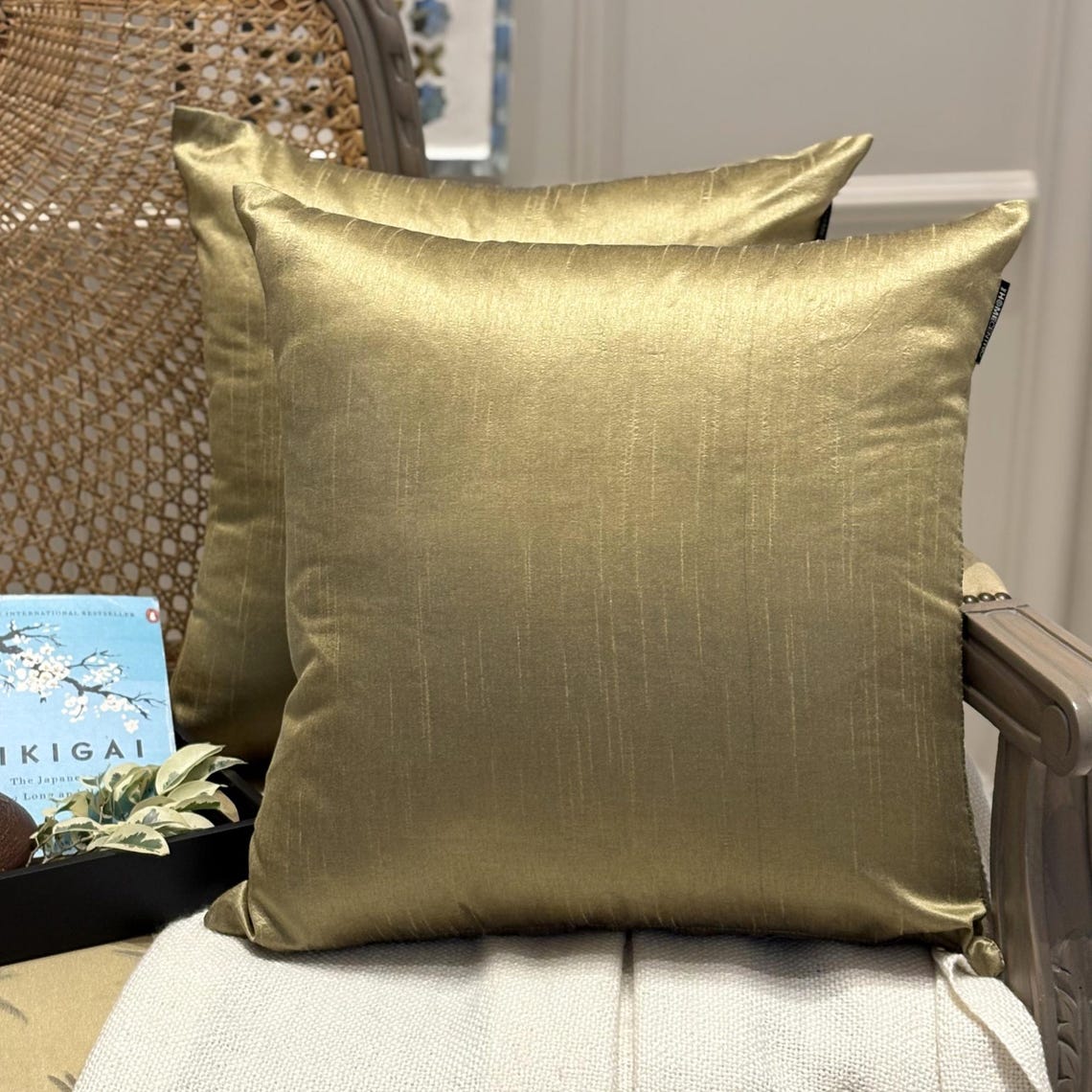 Antique Gold Luxury Throw Cushion Cover