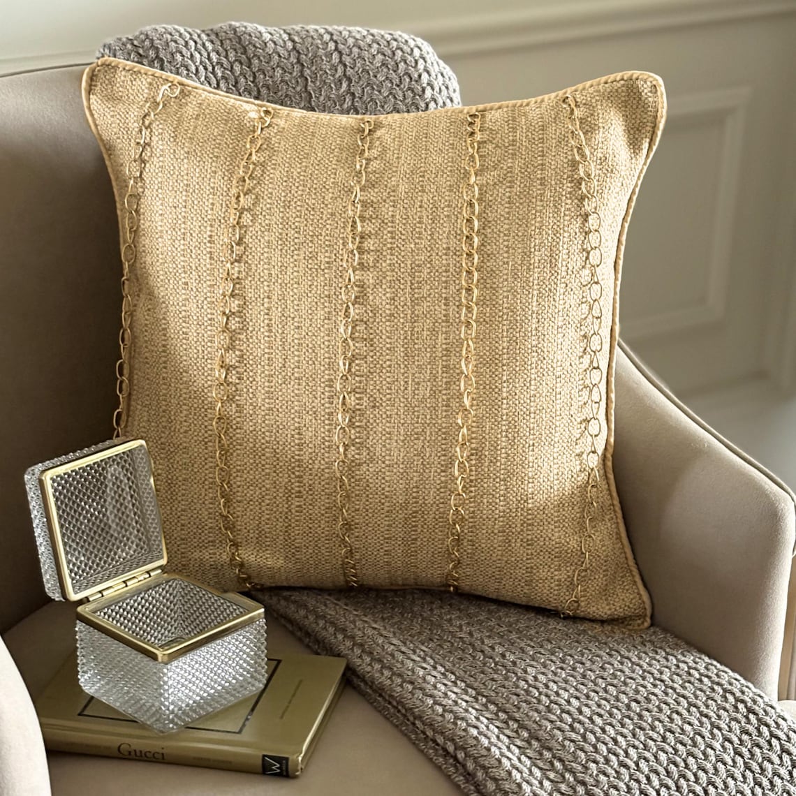 Chain Reaction Gold Decorative Euro Sham