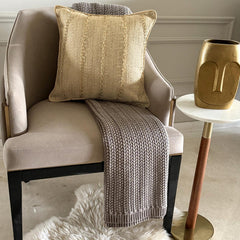 Chain Reaction Gold Throw Pillow Cover
