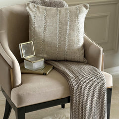 Chain Reaction - Grey Jute Decorative Euro Sham