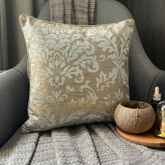 Creamy Damask - Cream Burnout Velvet Decorative Euro Sham