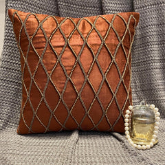 Sumac Gold - Rust Velvet Decorative Euro Sham