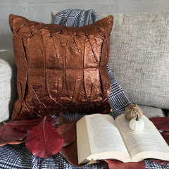Stunning Bronzer - Copper Faux Leather Decorative Euro Shams