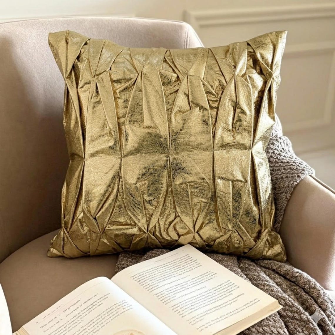 Stunning Gold Throw Cushion Cover