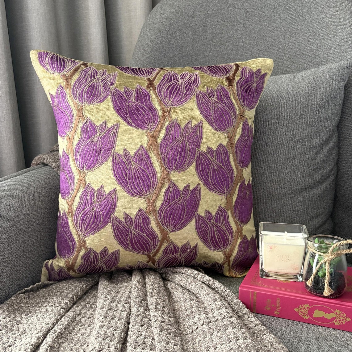 Tulip Around Throw Cushion Cover