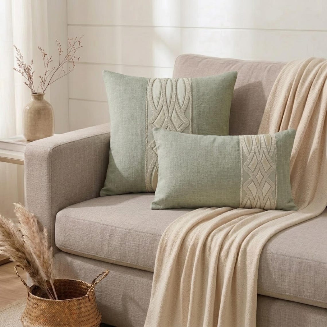 Gray Linen Throw Cushion Cover - Gray Reverie