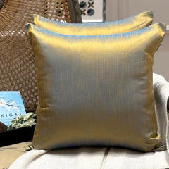 Turquoise Gold Luxury Throw Cushion Cover