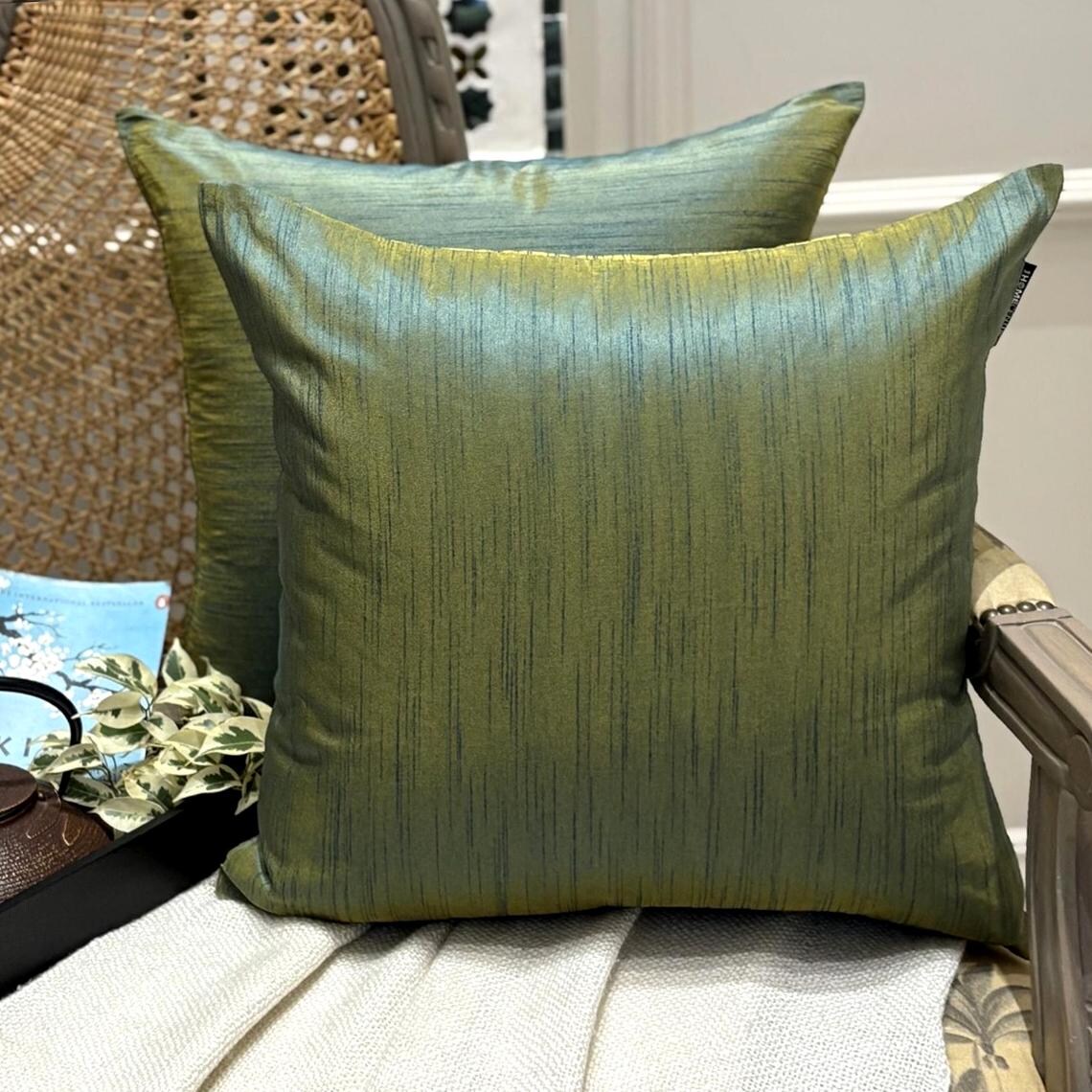 Teal And Yellow Luxury Throw Cushion Cover