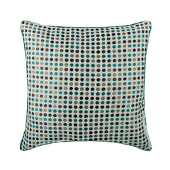 Retro Dots - Blue Jacquard Weave Decorative Euro Sham