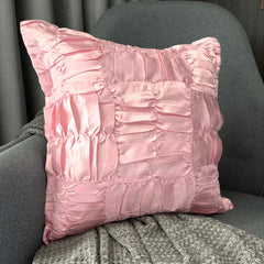 Dreamy Soft Pink - Soft Pink Satin Throw Pillow Cover