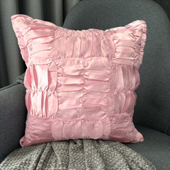 Dreamy Soft Pink - Soft Pink Satin Throw Pillow Cover