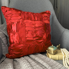 Dreamy Ruby Red - Red Satin Throw Pillow Cover