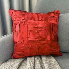 Dreamy Ruby Red - Red Satin Decorative Euro Sham
