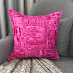Dreamy Hotty Pink - Hot Pink Satin Throw Pillow Cover