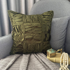 Dreamy Olive - Olive Green Satin Decorative Euro Sham