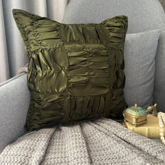 Dreamy Olive - Olive Green Satin Decorative Euro Sham