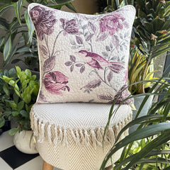 Eileen - Pink Cotton Throw Cushion Cover