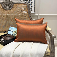 Rust Green Luxury - Rust & Green Art Silk Throw Cushion Cover Pack of 2