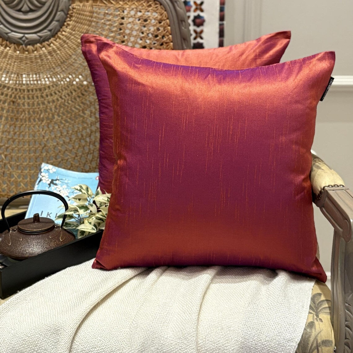 Rust & Purple Luxury Throw Cushion Cover