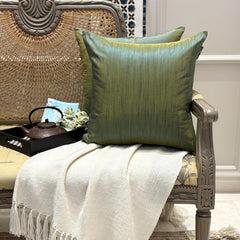Teal And Yellow Luxury - Teal & Yellow Art Silk Throw Cushion Cover Pack of 2