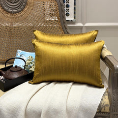 Dark Gold Luxury - Dark Gold Silk Throw Cushion Cover Pack of 2