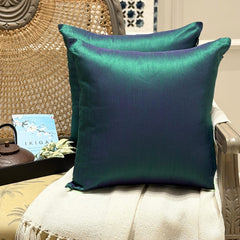 Peacock Green Luxury Throw Cushion Cover